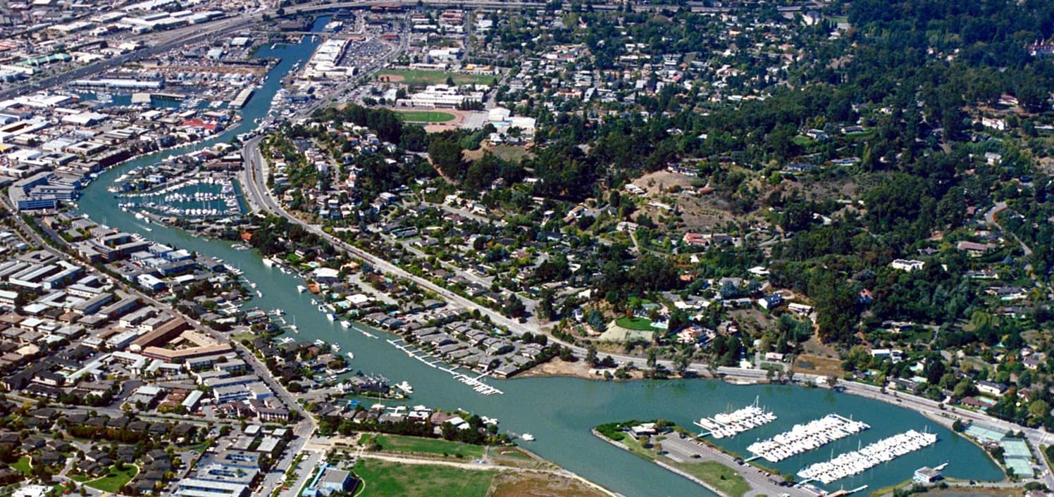 Aerial view of the Canal area in San Rafael